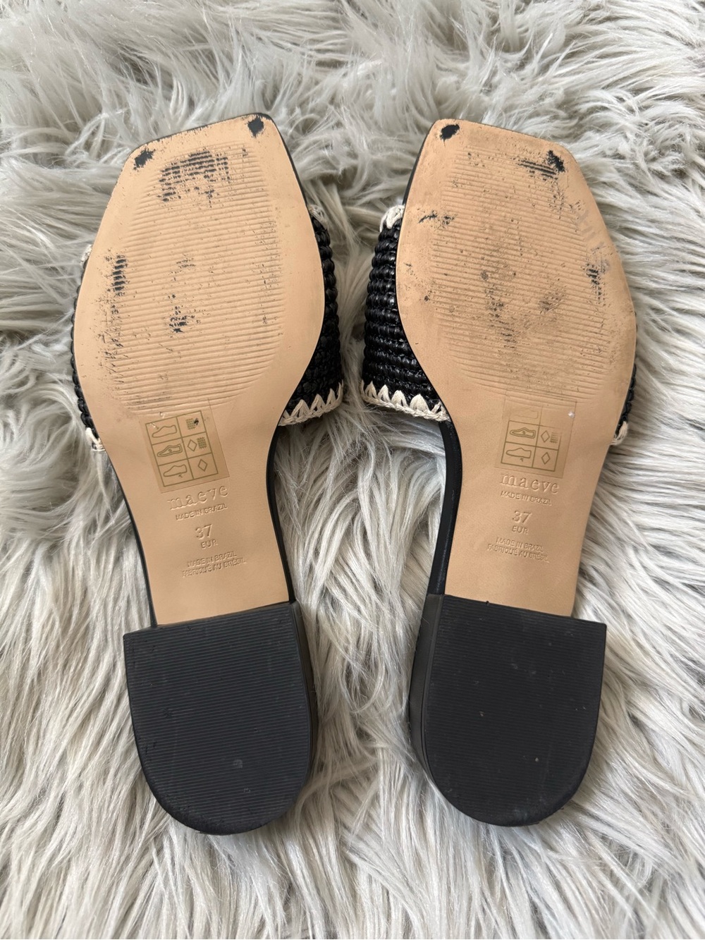 ANTHROPOLOGIE Maeve Coralie Raffia Slide Sandal Size 37 Size 7 - Picture 8 of 9